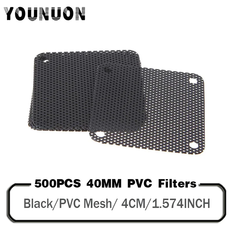 

500PCS YOUNUON Cooling Fan Filters 40mm 4cm 40x40mm Computer Mesh PVC Case Fan Dust Filter Dustproof Cover Chassis Dust Cover