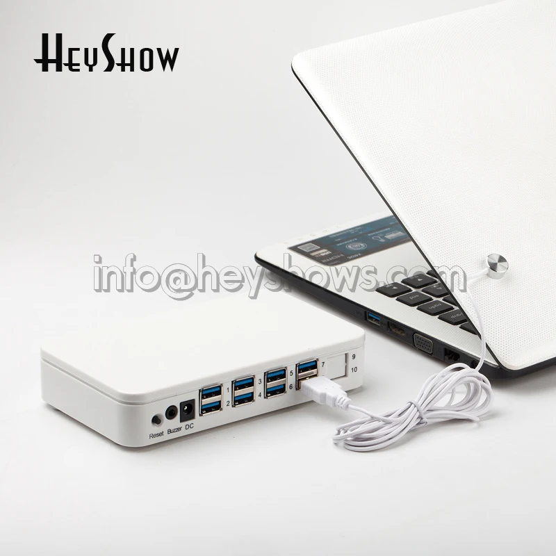 8 Ports Laptop Burglar Alarm System Tablet Security Display Anti-Theft With Alarm Box And Security Sensor Cables