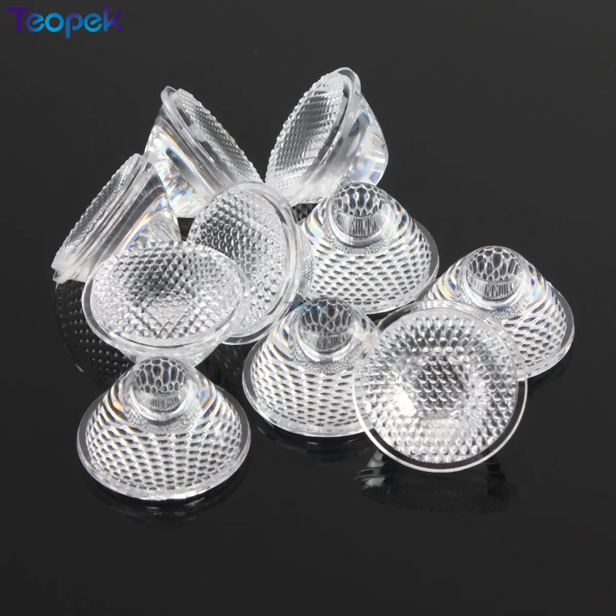 50pcs 20mm LED lens, optical pmma high power led lenses 5/10/15/30/45/60/90/120 degree clear surface for 1W 3W 5W LED Light