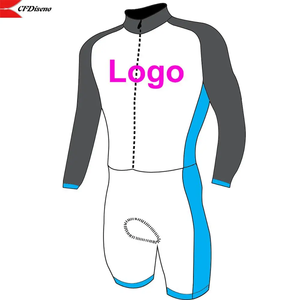 

CFDiseno-Custom Cycling Skinsuit, Long Sleeve, Any Design, Colour and Sizes, 100% Lycra, High Quality, No Min Order