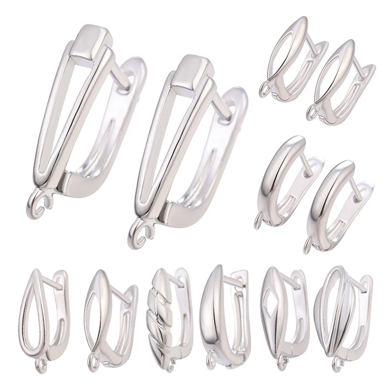 

Juya DIY Basic Schwenzy Material SiLVER Color Fasteners Earwire Earring Hooks Accessories For Fashion Earrings Making Supplies