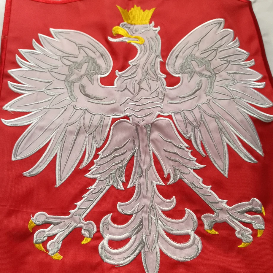 Double-sided Embroidered Sewn Poland Flag Polish National Flag World Country Banner Oxford Fabric 3x5ft 150x90cm