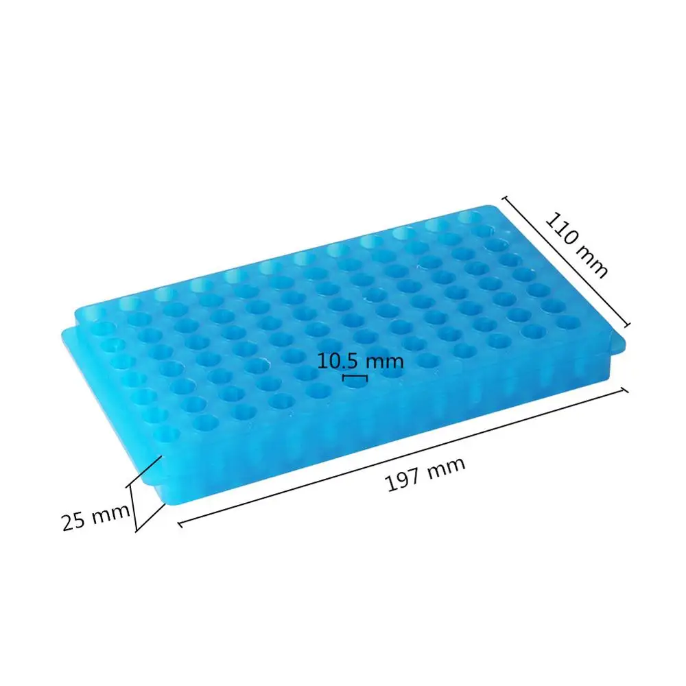 1 Pc 96 Holes Plastic Centrifugal Test Tube Rack Laboratory Test Tubes Blue Holder Bracket For 0.5ml/1.5ml Vials Container