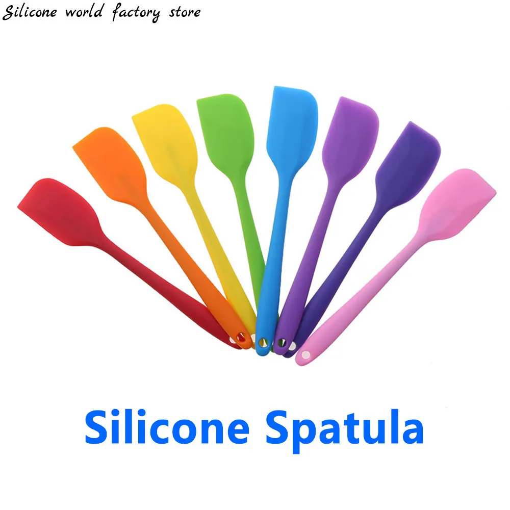 Silicone world Silicone Cream Baking Scraper Non Stick Butter Spatula Mixing Batter Scraper Heat Resistant Kitchen Baking Tools