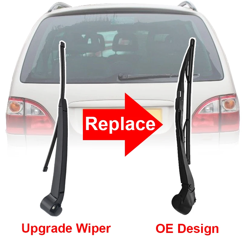 Erick\'s Wiper Rear Wiper Blade & Arm Set Kit For VW Sharan MK1 2002 - 2010 Windshield Windscreen Tailgate Window Car Rain Brush