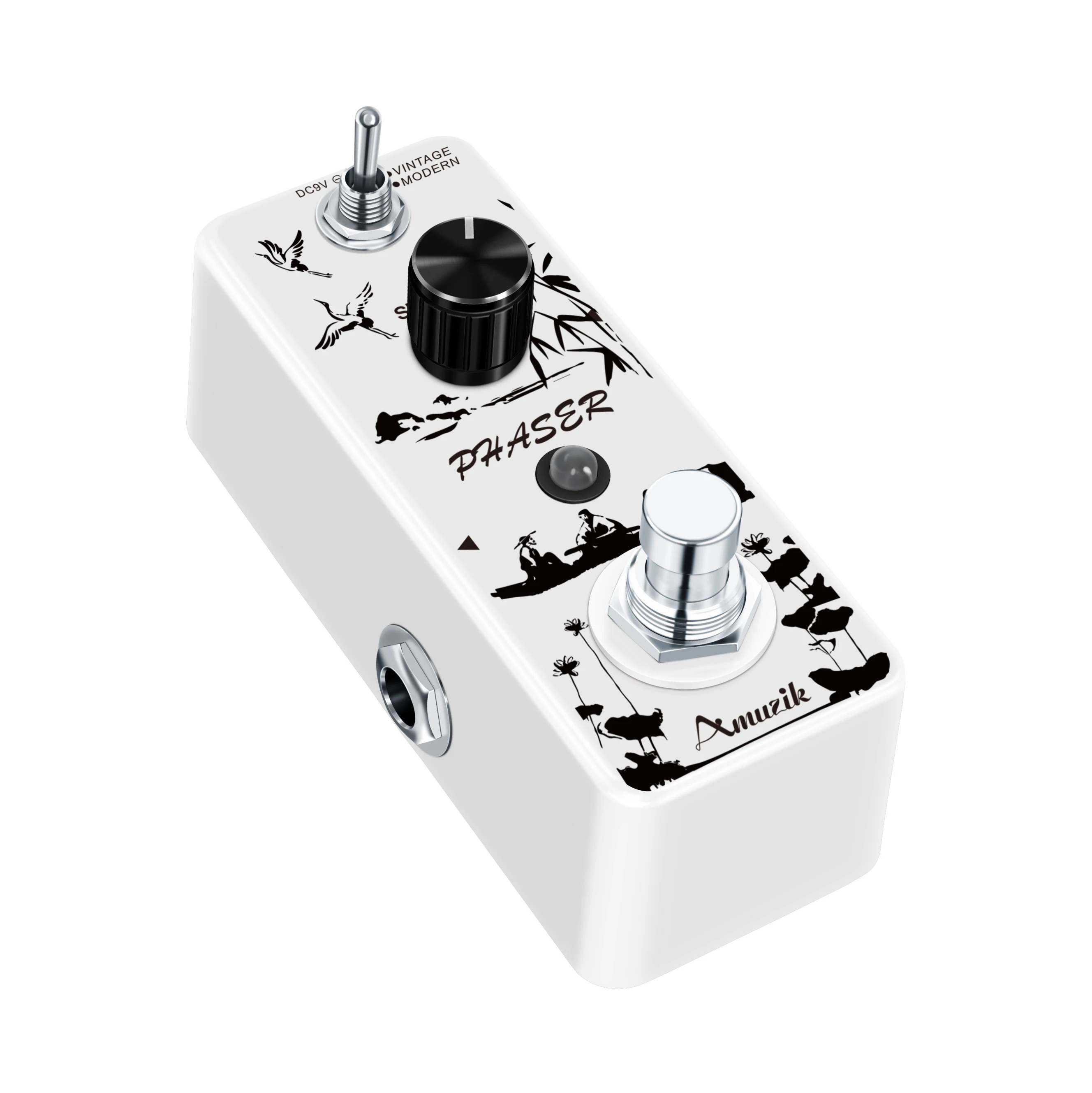 Amuzik-Phaser Classic Warm Analog Guitar Effect Pedal Phaser True Bypass, Classic and Modern Mini effector Bass