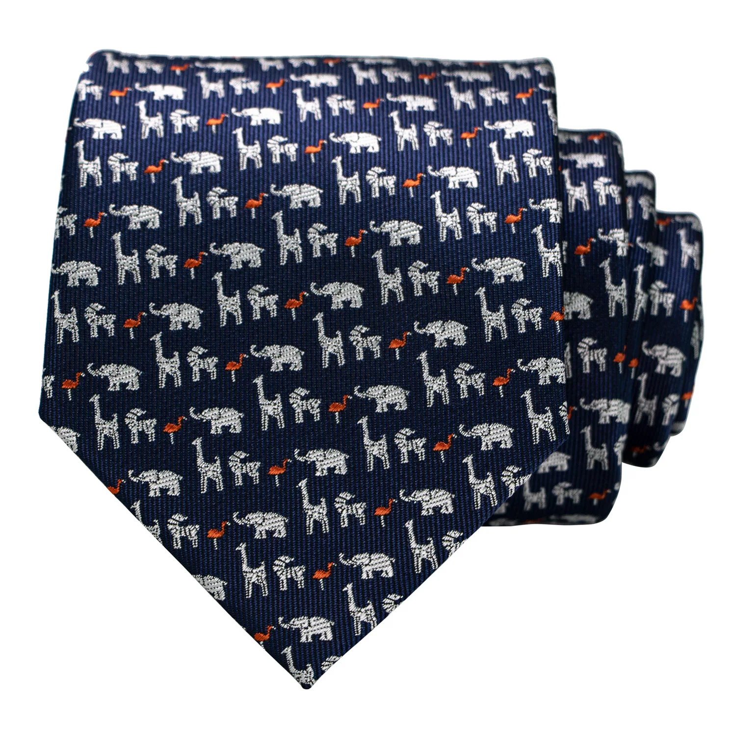 Neues Design Tierkrawatte für Männer, Seidenkrawatte mit Dinosaurier-, Schnecken-, Fuchs- und Flamingo-Motiven, Jacquard, Modisch für Party und Hochzeit, Gravata-Krawatten – Detail 19