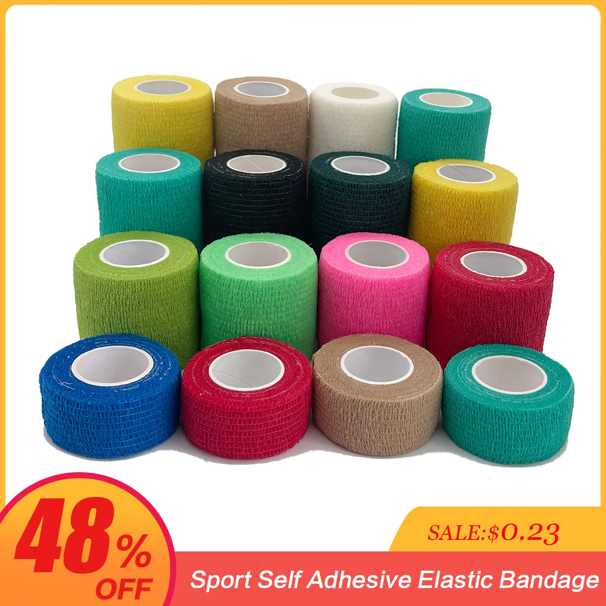 4.8m Colorful Sport Self Adhesive Elastic Bandage Wrap Tape Elastoplast For Knee Support Pads Finger Ankle Palm Shoulder