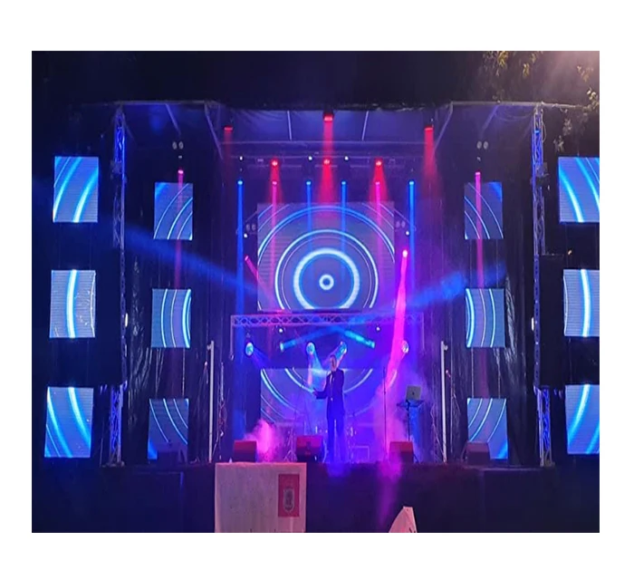 indoor high transparency music concert stage background glass LED Video wall P3.91-P7.81 transparent LED screen for DJ booth