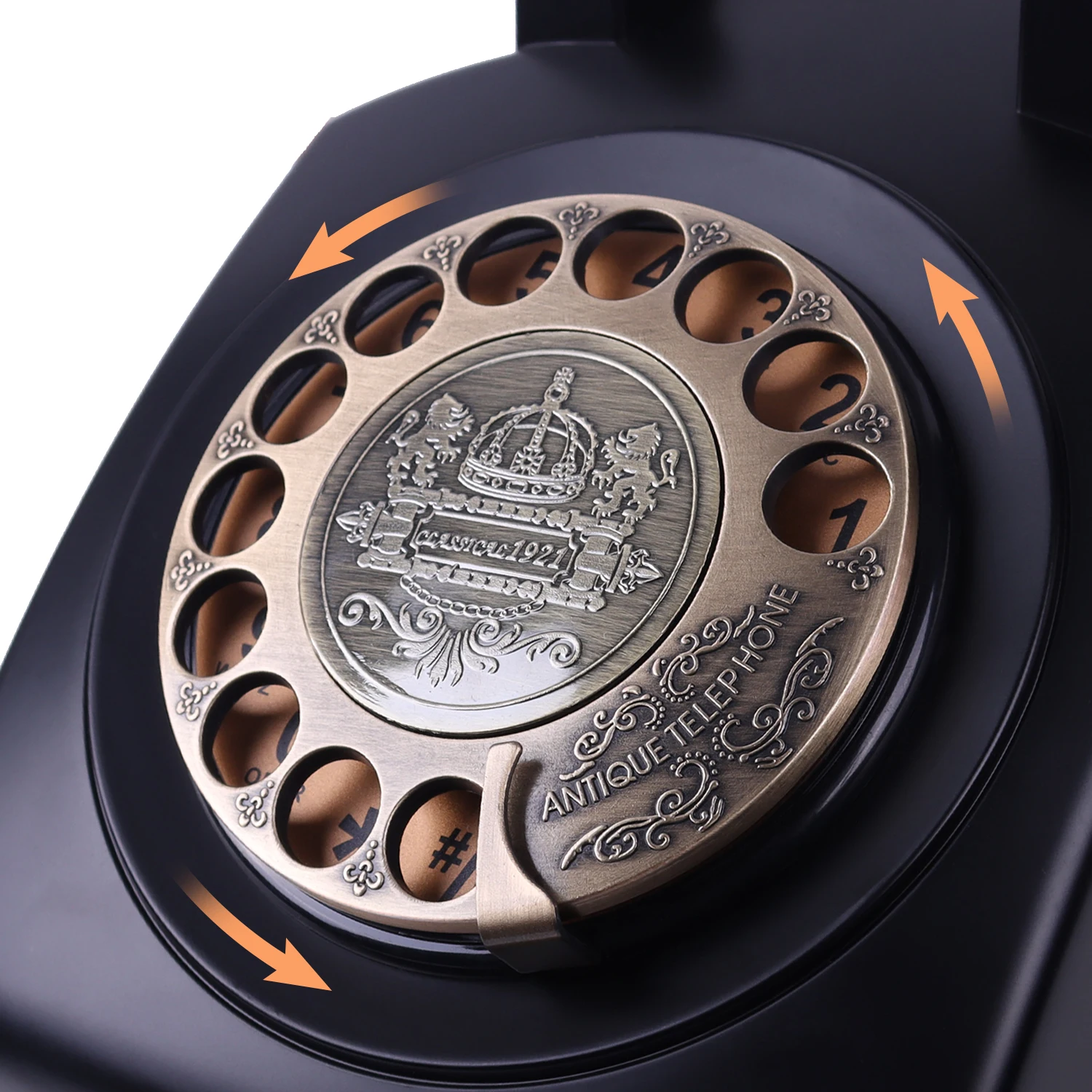 IAKEMIC Retro Rotary Dial Home Phones, Old Fashioned Classic Corded Telephone Landline Vintage Phone for Home and Office