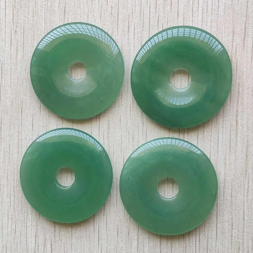 Fashion high quality natural green aventurine round circle charms beads pendants 40mm for jewelry making 10pcs/lot wholesale