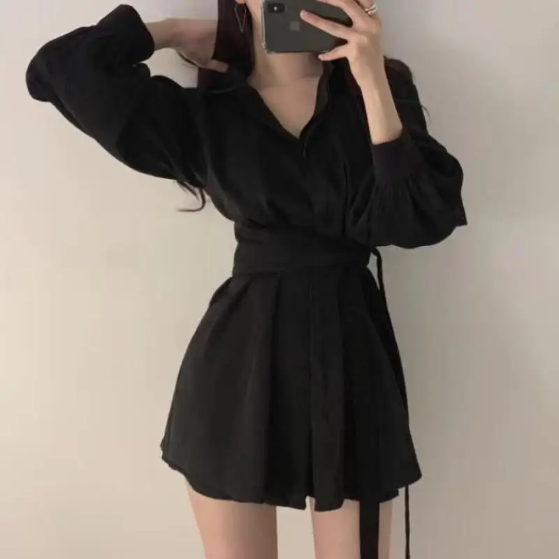 Short Sets Women Chic Spring Ulzzang Comfort All Match 2pcs Tunic Puff Sleeve High Waist Simple Streetwear Casual Outfit Tops