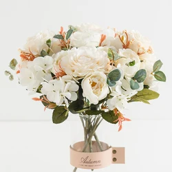 1pc 30CM rose Bouquet Silk Peony Artificial Flowers Christmas Decorations for Home Diy Crafts Autumn Decoration Wedding Supplies