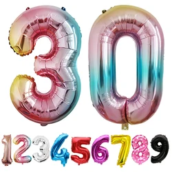 16 32 Inch Foil Number Balloons Silver Rose Gold Digital Globos Wedding Birthday Party Decorations Ballons Baby Shower Supplies