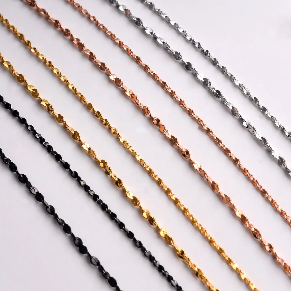 1 Stück Edelstahl-Feingliederkette, Breite 1,2mm/1,5mm/1,8mm, für passende Anhänger, Halskettenkette für DIY-Schmuckherstellung – Detail 1