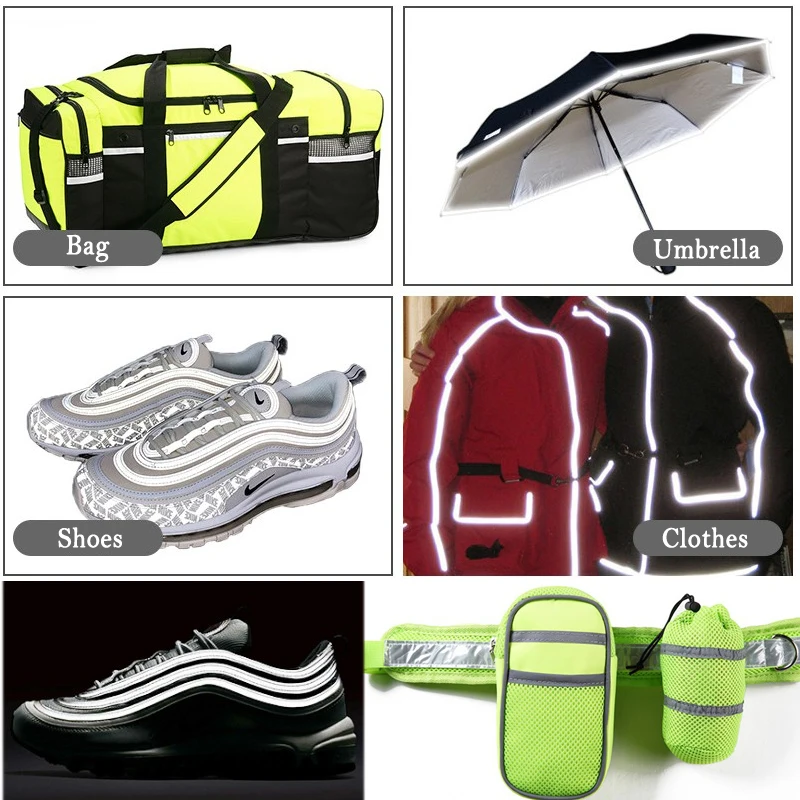 Bright Silver Reflective Piping Fabric Strip Edging Braid Trim Sew On