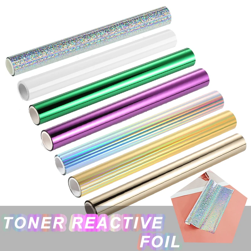 19.3cmx5m New Toner Reactive Foil by Laser Printer and Laminator Paper Holographic Heat Transfer Crafts Foils New DIY Tool 2021