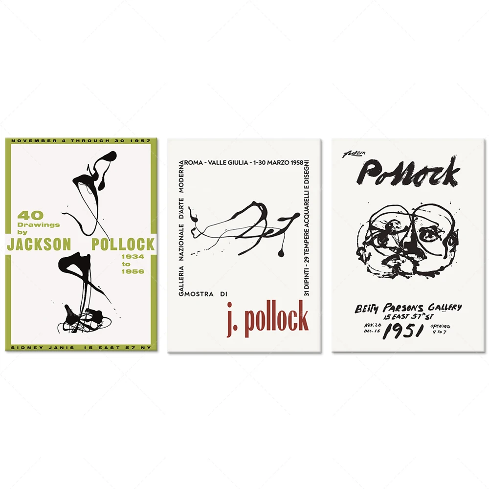 Jackson Pollock Art Exhibition Digital Download Poster vintage Print