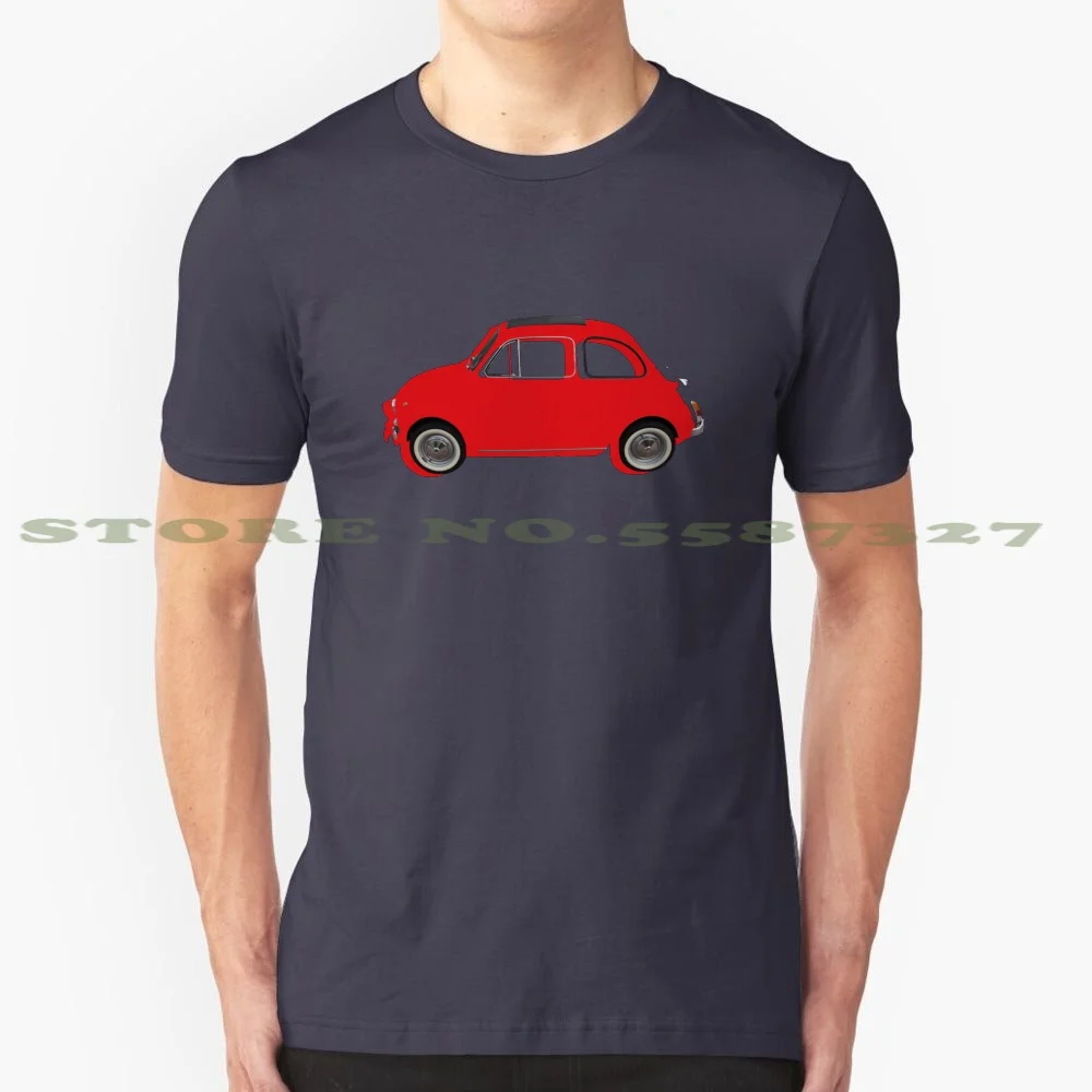 500 Red 100% Cotton T-Shirt Fiat 500 Cars Automobile Photoshop Cute Europe Cool Small Lovely Cheap Itay Milano Turin