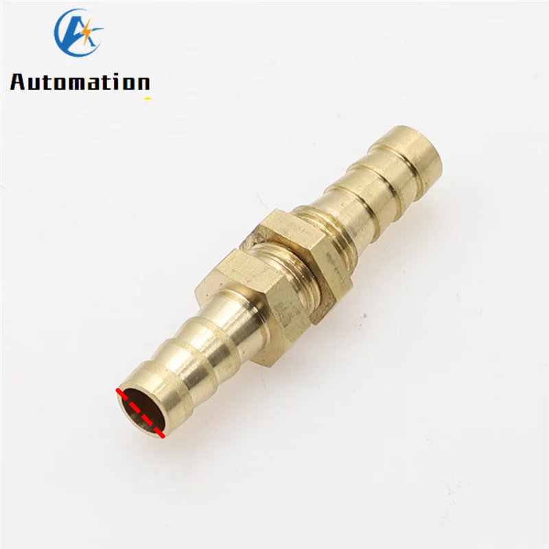 ID Pipe 6mm - 25mm Hose Barb Bulkhead Brass Barbed Tube Pipe Fitting Coupler Connector Adapter For Fuel Gas Water Copper