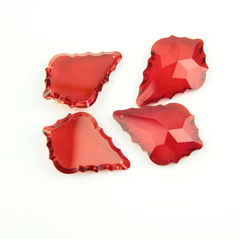 

Red 38mm/50mm/63mm/76mm Crystal Glass Chandelier Crystal Maple Leaf Crystal Hanging Pendant For Lamp Part