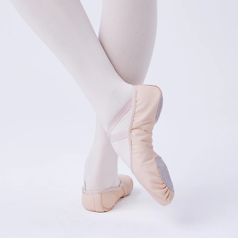 Women Leather Ballet Shoes Ballet Dance Slippers Kids Girls Split Sole Leather Shoes for Dancing