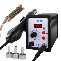 Hot Air Gun BGA Retrabalho Estação de solda, ventilador, secador de cabelo, solda Heat Gun SMD, SMT Soldagem, Reparação, 220V, 110V, 858D