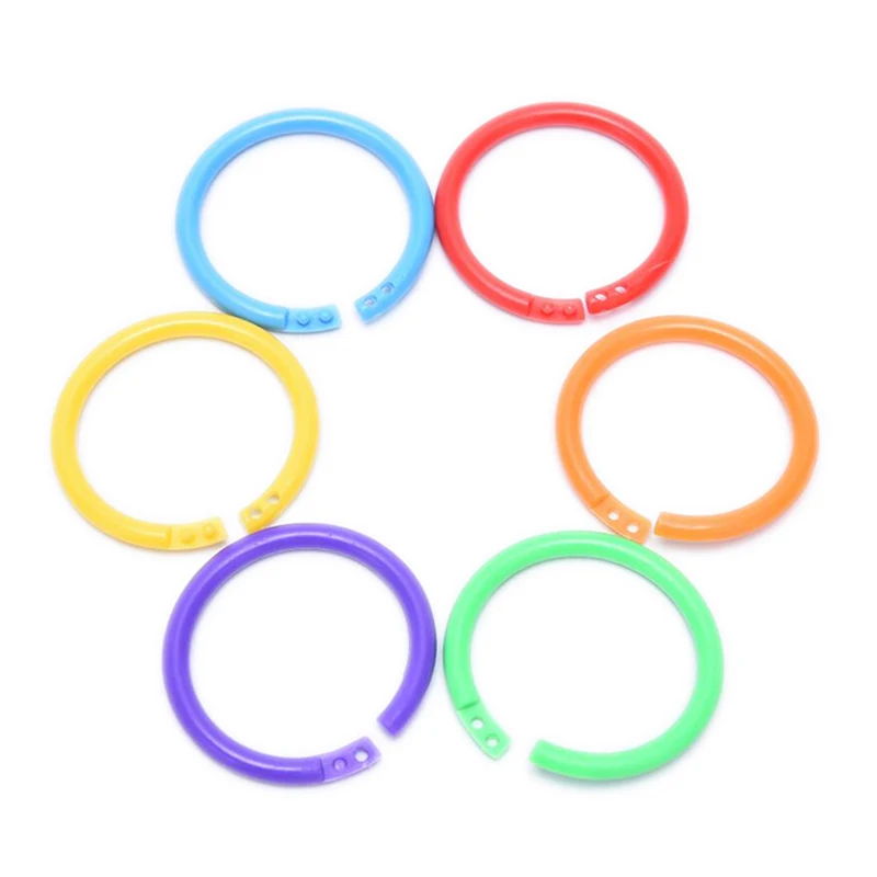 20Pcs 28mm Circle Loose Leaf Easy Rings Notebook Book Binder Plastic Hoops DIY Albums