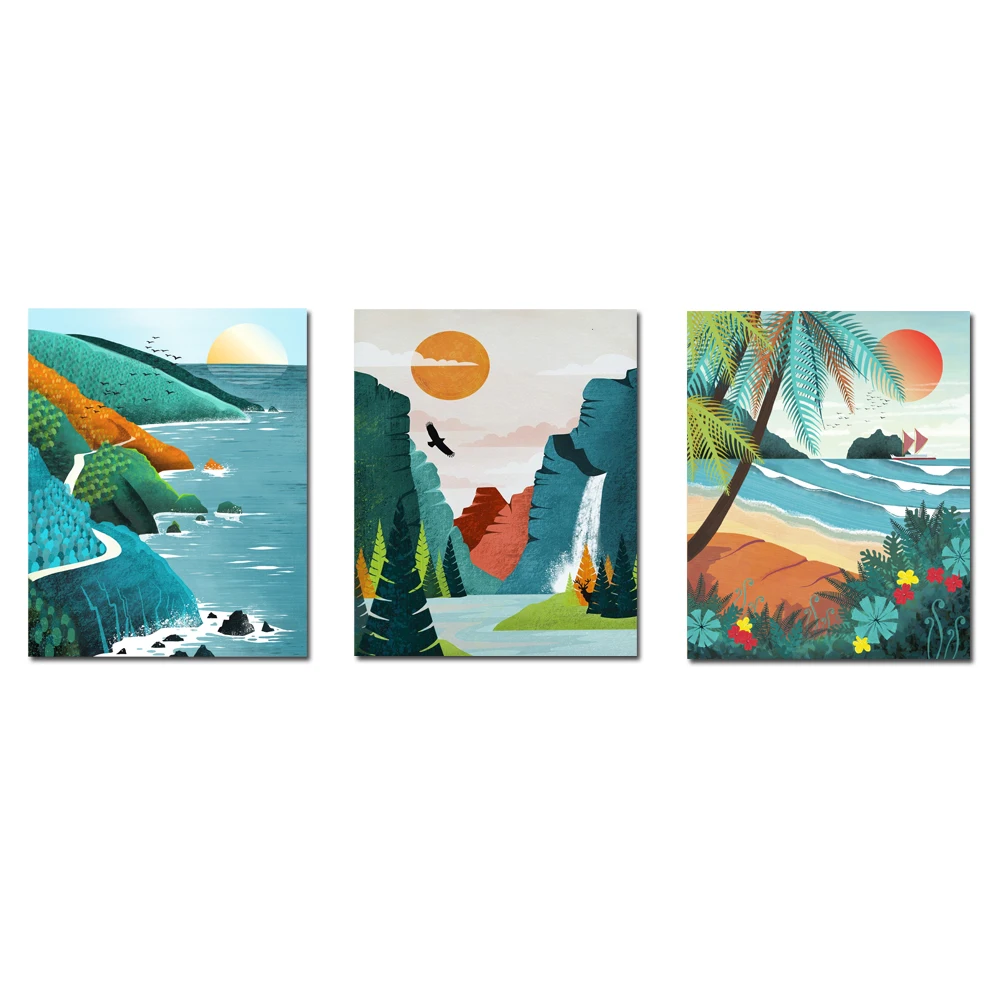 Hawaii Rocky Mountain National Park Gift Travel Posters Wall Art Print Pictures Oahu Beach Tropical Canvas Painting Home Decor