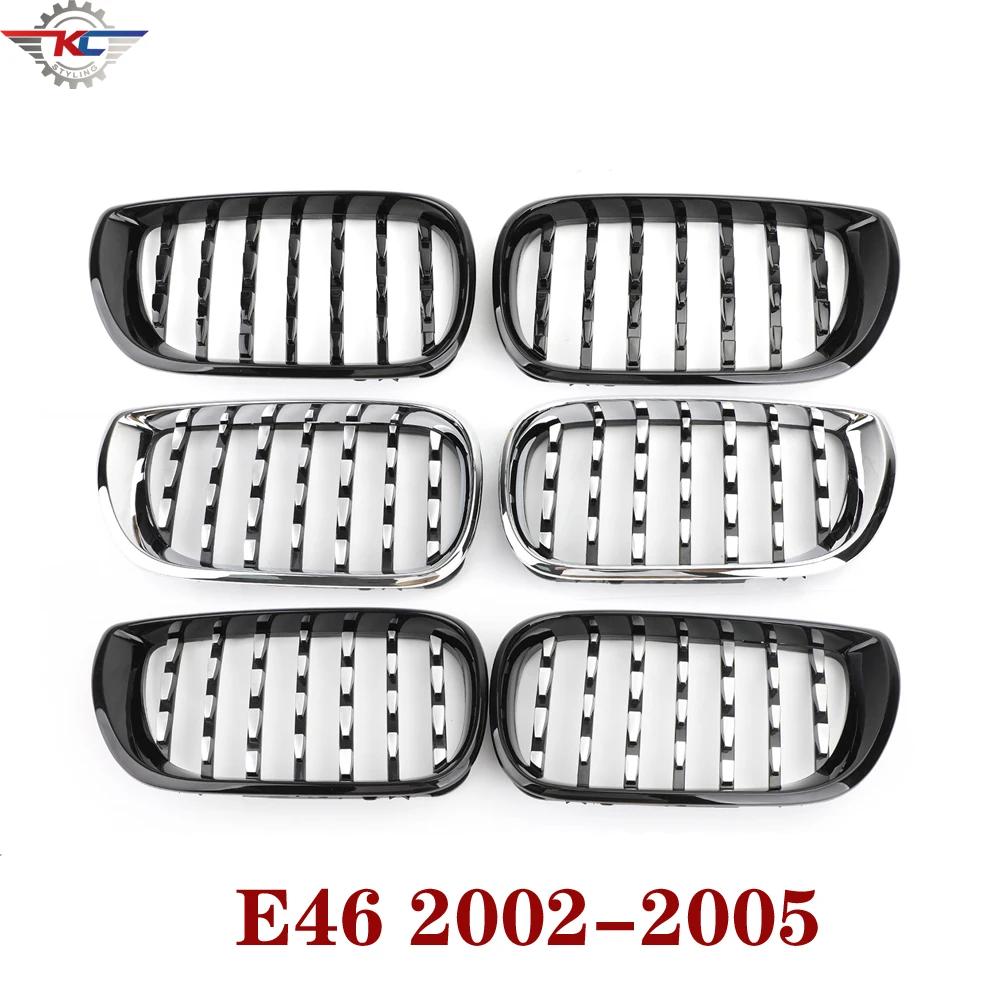 

Front Meteor Diamond Grill Grilles Kidney Grill Replacement for 3 Series E46 2002-2005