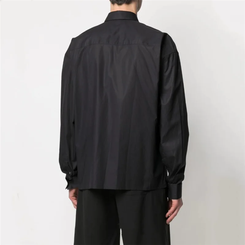 

Men's Long-Sleeve Shirt Spring And Autumn New Dark Collar Irregular Design Personality Loose Fashion Large Size Men's Wear