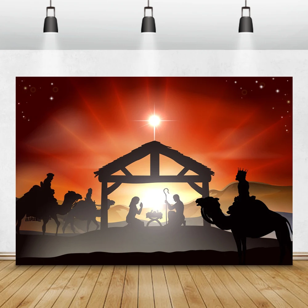 LaeacceฉากการประสูติพระเยซูคลอดฉากหลังNightดาวBeliever Portraitถ่ายภาพพื้นหลังสำหรับHome Studio