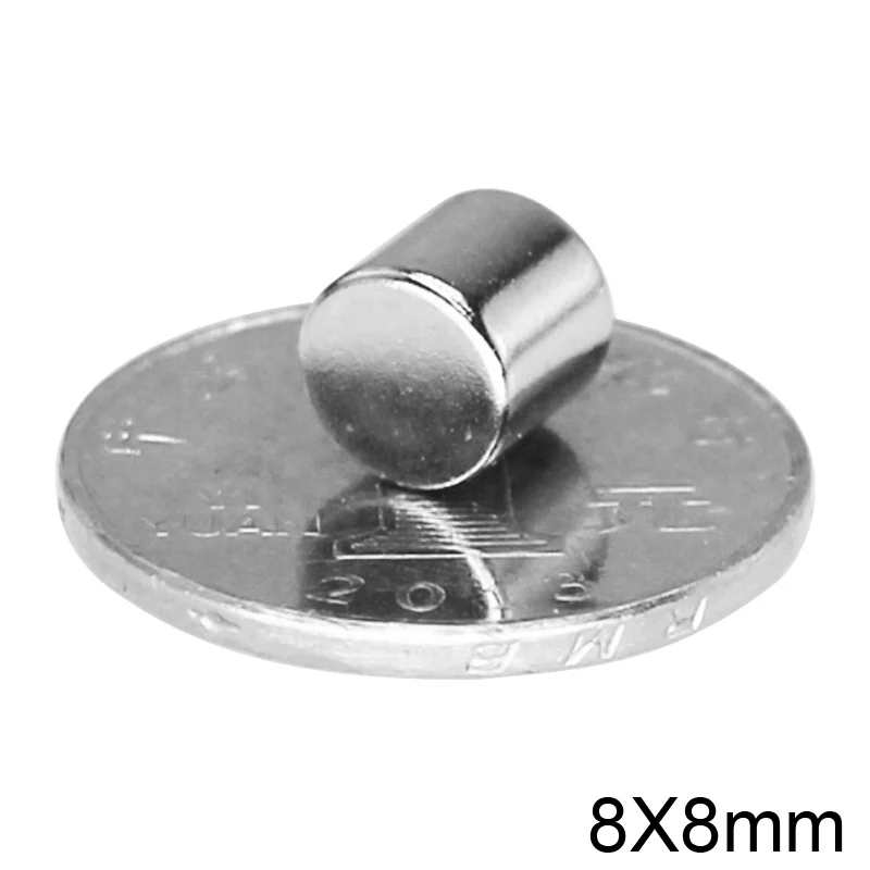 5~100PCS 8x8 Search Minor Diameter Magnet 8mm x 8mm Bulk Small Round Magnets strong 8x8mm Neodymium Magnets Disc 8*8 Circular 8