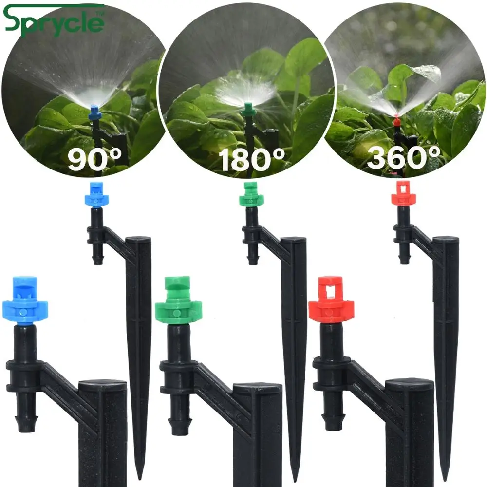 SPRYCLE 25M Garden Micro Drip Irrigation Kits Misting Watering System Automatic Adjustable Dripper Atomizer for 4/7mm 1/4'' Hose