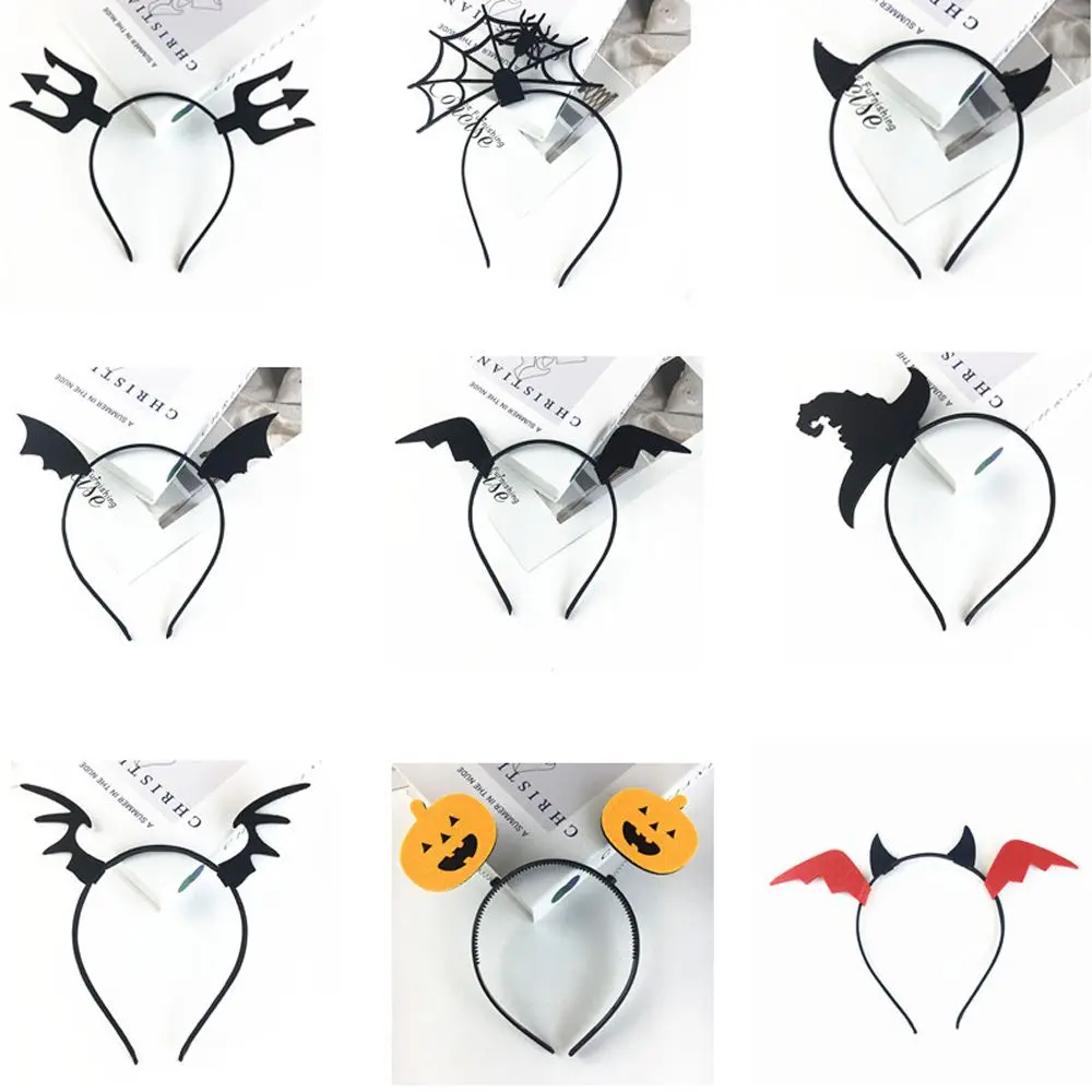 Headwear Funny Non-slip Pumpkin Spider Bat Animal Ears Korean Hairbands Halloween Headband Women Hair Hoop