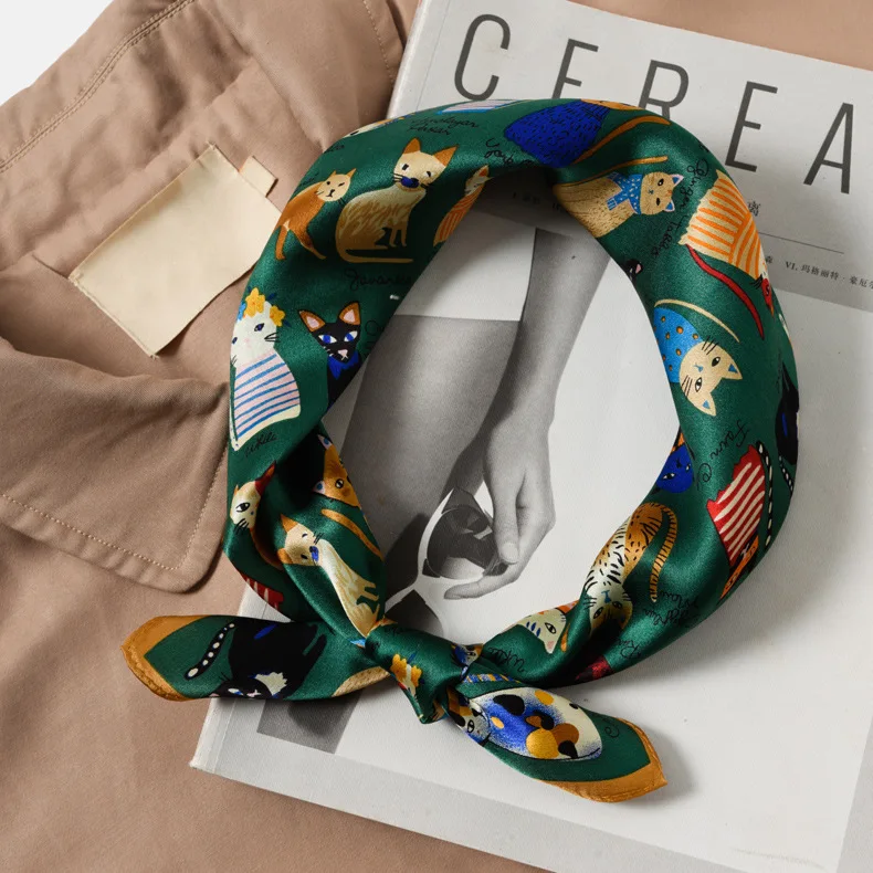 Scarf Silk Bandana Women Summer Square Wrap Ladies Scarves 100% Mulberry 2023 Fashion Luxury High Quality Headband Hijab Shawls