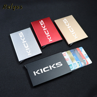 Anti-theft ID Credit Card Holder Men Women Porte Carte Thin Aluminium Wallets Pocket Case For Nissan Kicks P15 Accessories