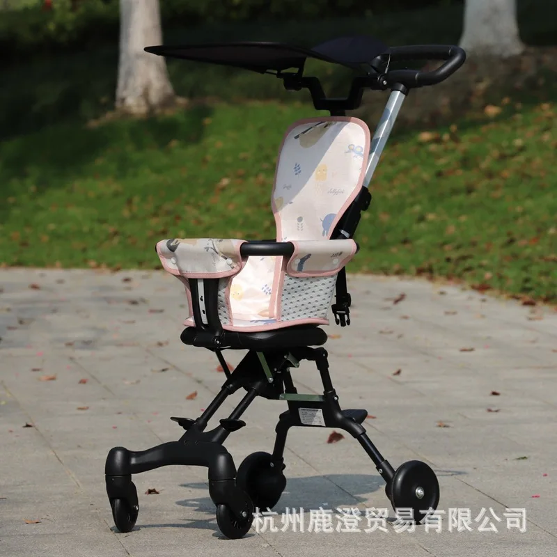 Baby Stroller Cart Light Folding Children Four-wheel Simple Compact Stroller Two-way Travel Kids   Accessories for Babies