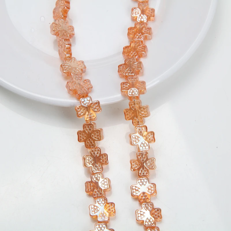 20PCS 12mm AB 색상 꽃 유리 스페이서 비즈 DIY 목걸이 팔찌 액세서리 빛나는 크리스탈 비즈 귀걸이에 대 한 매력