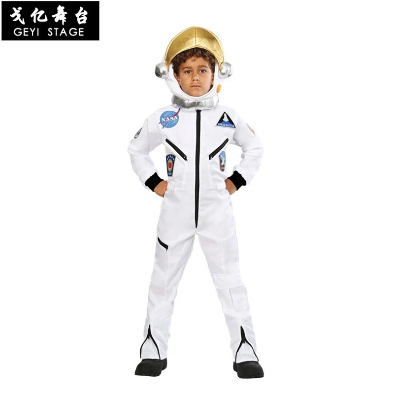 Space Suit For Men Adult Sexy Astronaut Costume white Pilot Costumes 2019 New Arrival Halloween Costume One Piece Jumpsuit