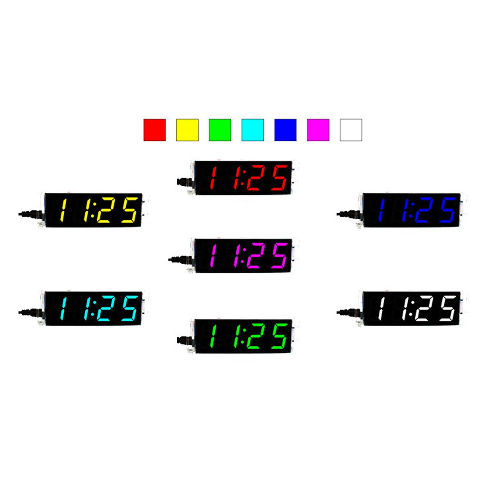 Colorful LED Electronic Clock kit DIY 4 Digital Tube Multicolor with Clear Case DC 5V LED Component Kit Electronic Watch