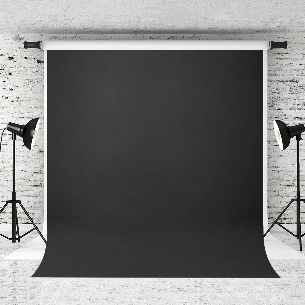 

VinylBDS 8x8ft Black Solid Color Photography Backdrop Abstract Backgrounds For Photo Studio Portraits Custom Camera Fotografica