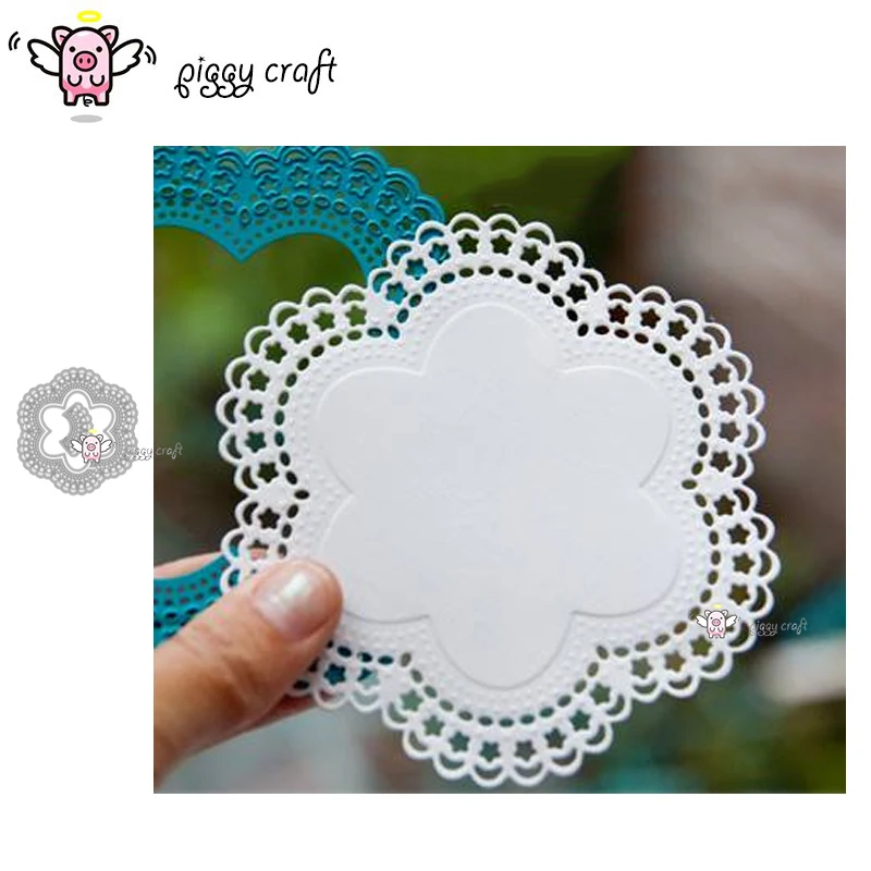 Piggy Craft metal cutting dies cut die mold 3Pcs Lace wreath frame Scrapbook paper craft knife mould blade punch stencils dies