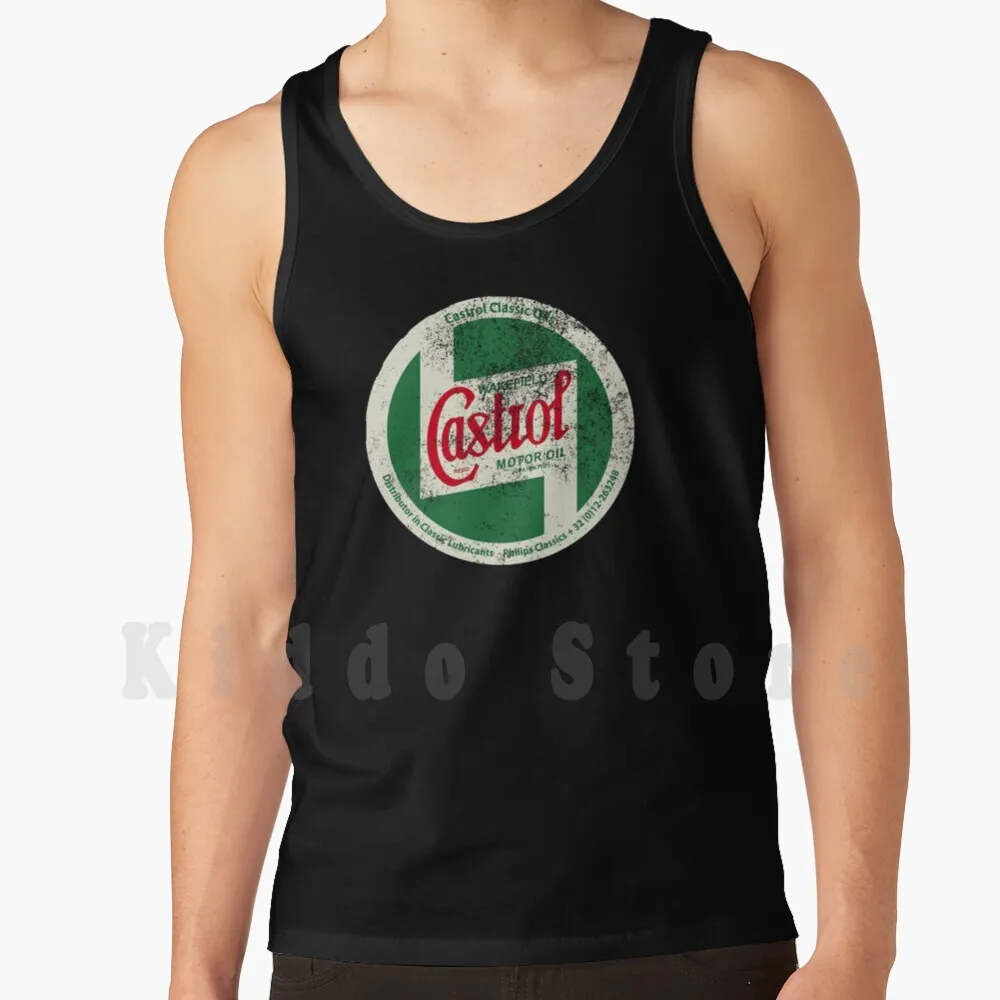 Castrol Classic Vintage Sign Tank Tops Vest Sleeveless Castrol Classic Oil Coches Motor Engine Motorsport Retro