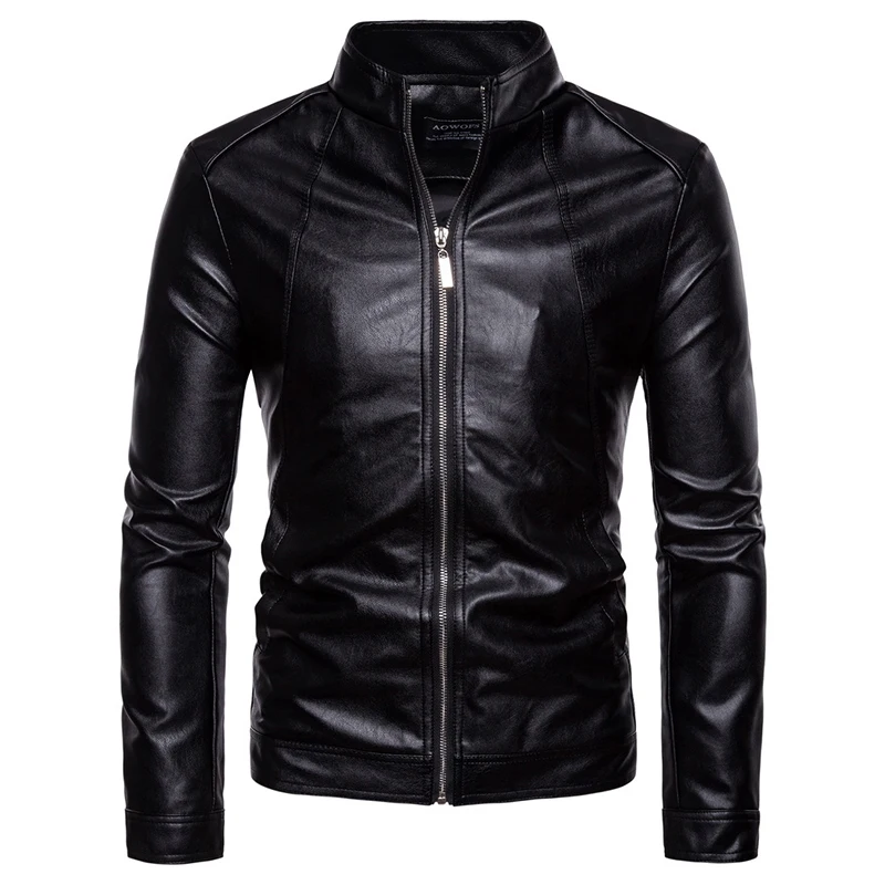 

Top quality Leather Jacket Men Slim Fit Fashion Biker Jacket New Vintage Motorcycle Leather Jacket Male Zippers Coat Size 5XL