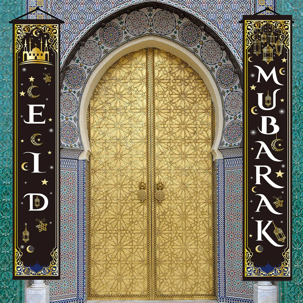 

Eid Mubarak Door Banner Ramadan Decoration For Home Islamic Muslim Party Decor EID Gifts Abaya AL Adha Ramadan Kareem