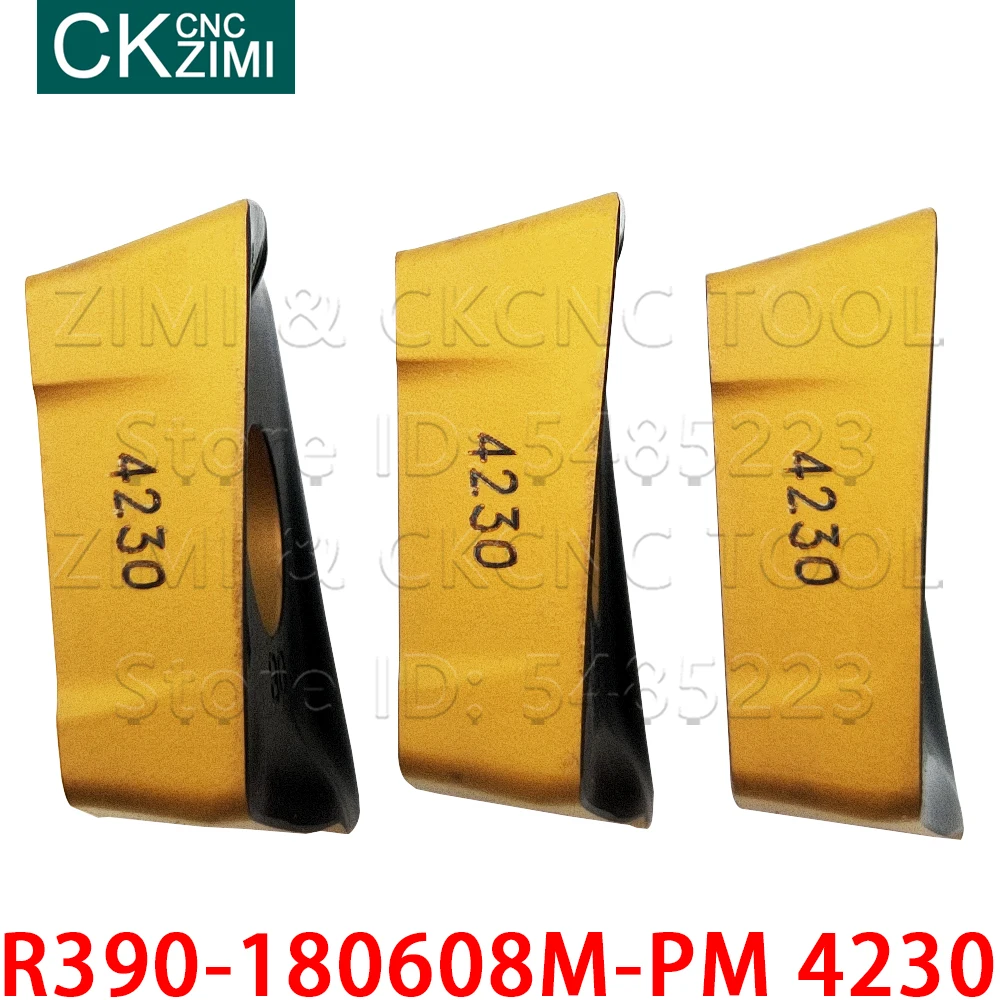 R390-180608M-PM 4230 R390 180608M PM 4230 كربيد إدراج طحن إدراج أداة قطع تحول أدوات CNC فهرسة أدوات للصلب