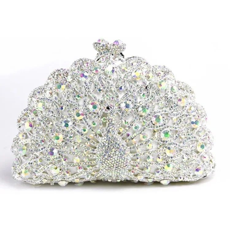 

Peacock Jewels Women Evening Bags Bridal Gems Clutch Bags Handbags and Purses Wedding Banquet Dinner Minaudiere Bag Day Clutches