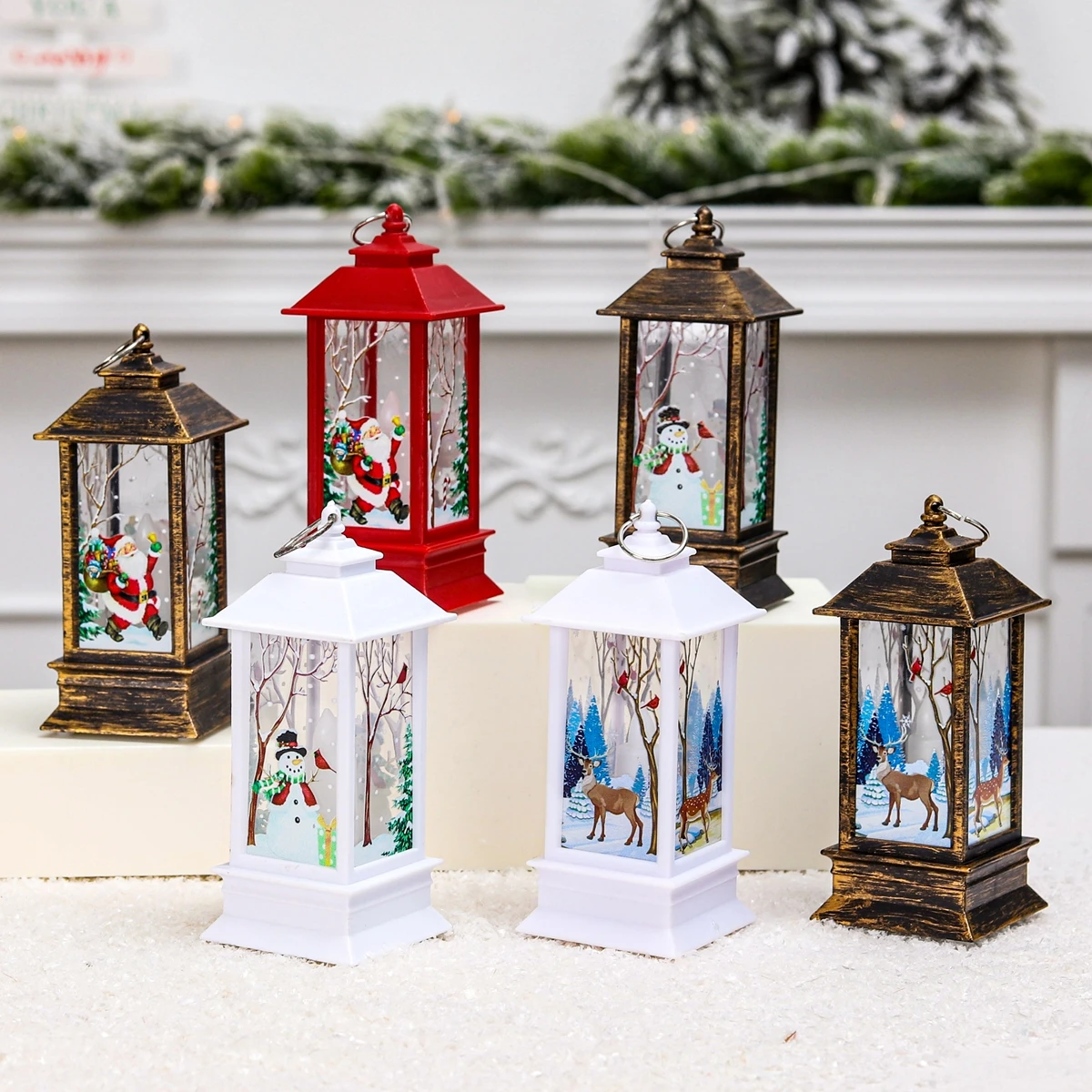 Christmas Lantern Light Merry Christmas Decorations for Home 2021 Navidad Christmas Tree Ornaments Xmas Gifts New Year 2022