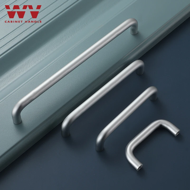 WV 320mm Door Silver Kitchen Cabinet Storage Handle Pull Solid Drawer Knobs Closet Dressers Wardrobe Cupboard Door Pulls Hardwar